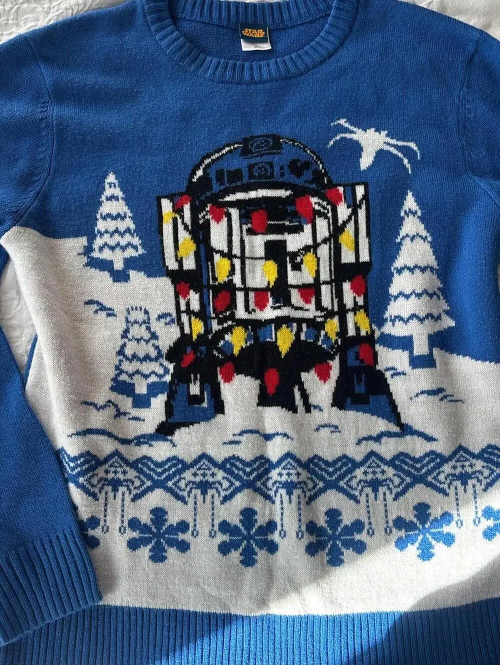 Star Wars Men's Blue and Multi Jumper